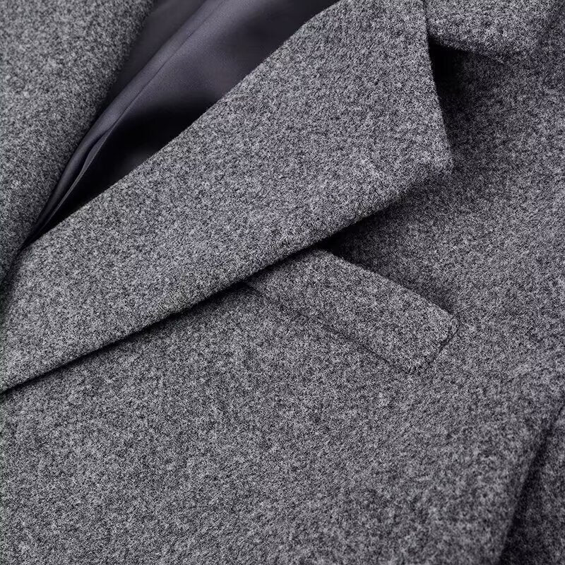 Damen Langmantel aus Wollmix mit Oversize-Silhouette, Schalkragen und aufgesetzten Taschen Echo Archiv