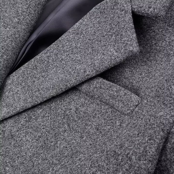 Damen Langmantel aus Wollmix mit Oversize-Silhouette, Schalkragen und aufgesetzten Taschen Echo Archiv