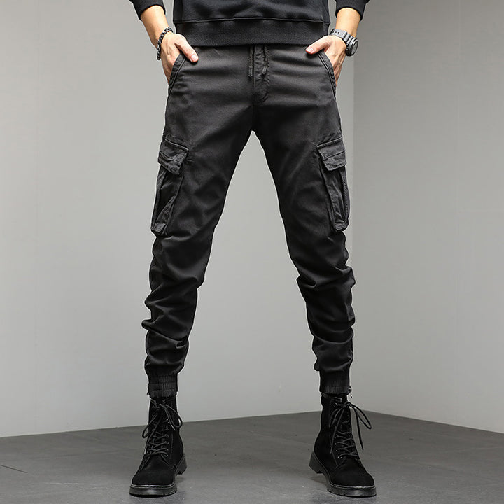 Herren Tapered Utility-Cargo-Jogger mit Tunnelzugbund, verstärkten Kniepartien & Mehrfach-Taschen Echoarchiv