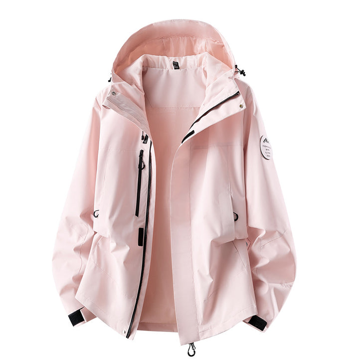 Damen technische dreilagige Softshell-Regenjacke mit getapten Nähten und Multifunktions-Taschen Echoarchiv