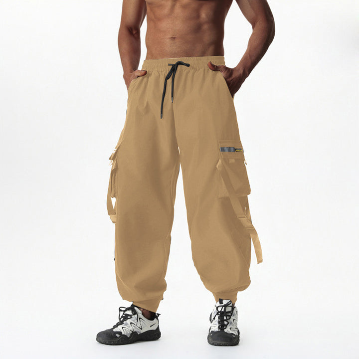 Herren Utility-Cargo-Jogginghose mit Tunnelzug, Beinschnallen & Mehrfachtaschen Echo Archiv