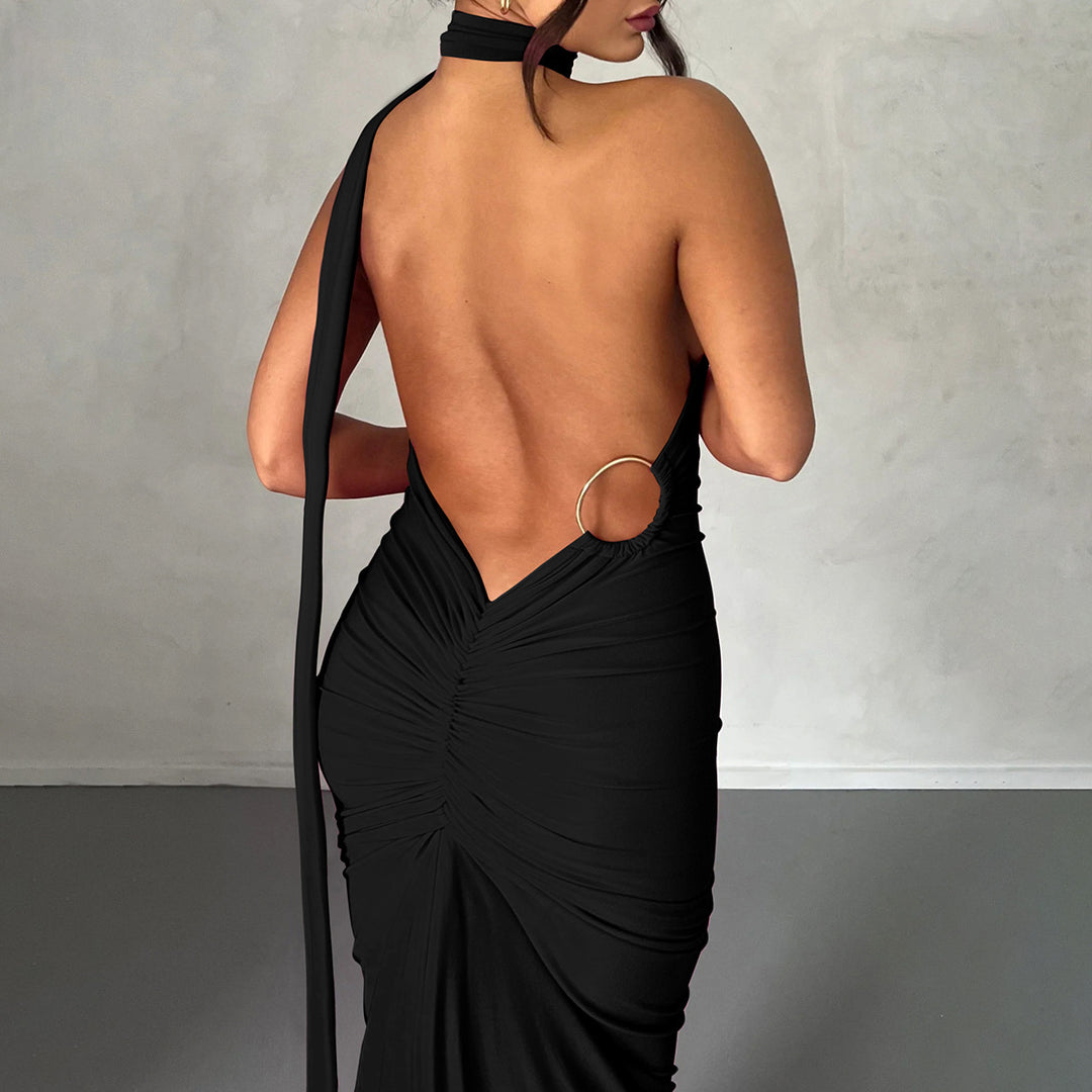 Damen Elegantes One-Shoulder Maxikleid mit figurbetonter Silhouette Echo Archiv