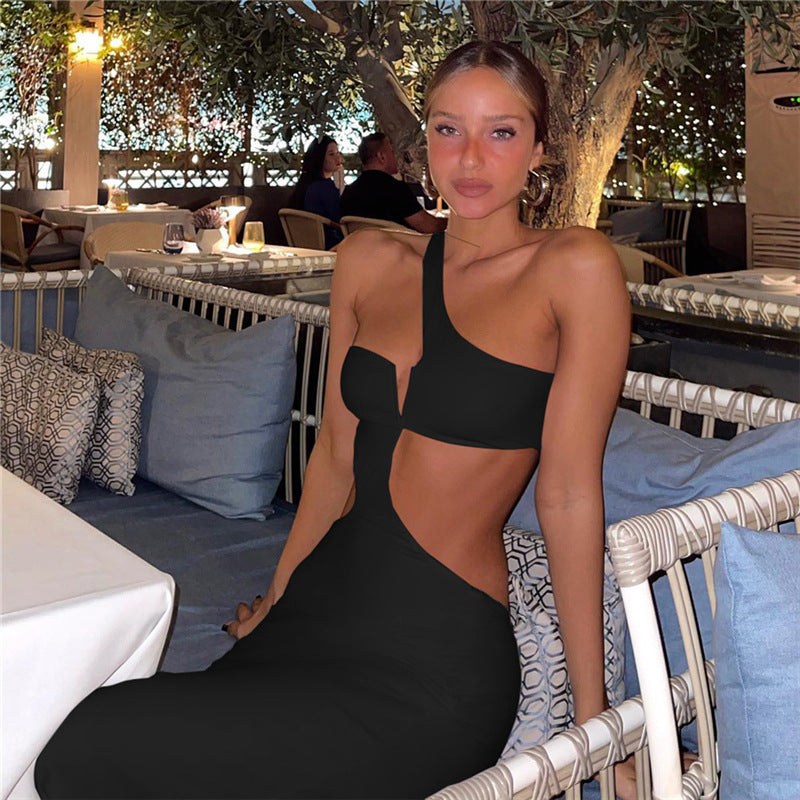 Damen Off-Shoulder Abendkleid mit asymmetrischer Ausschnitt Echo Archiv