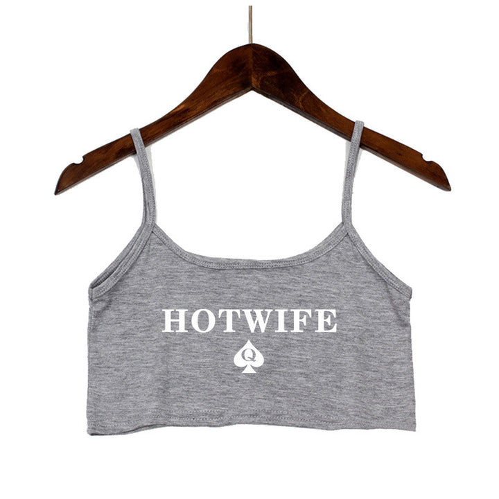 Damen Crop-Top mit modernen Schriftzügen und verstellbaren Trägern Echo Archiv