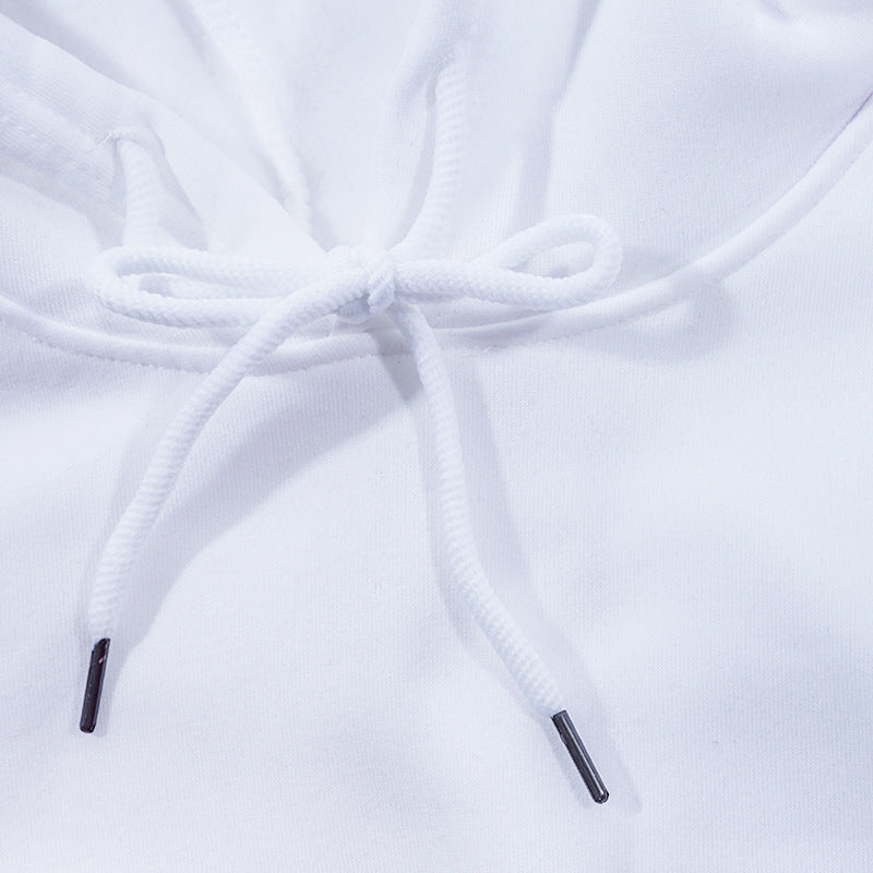 Unisex minimalistischer Kapuzenpullover aus French-Terry mit flachem Kordelzug und verstärkter Nackenpasse Echo Archiv
