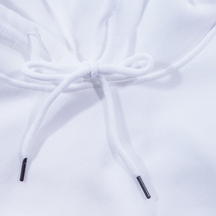 Unisex minimalistischer Kapuzenpullover aus French-Terry mit flachem Kordelzug und verstärkter Nackenpasse Echo Archiv