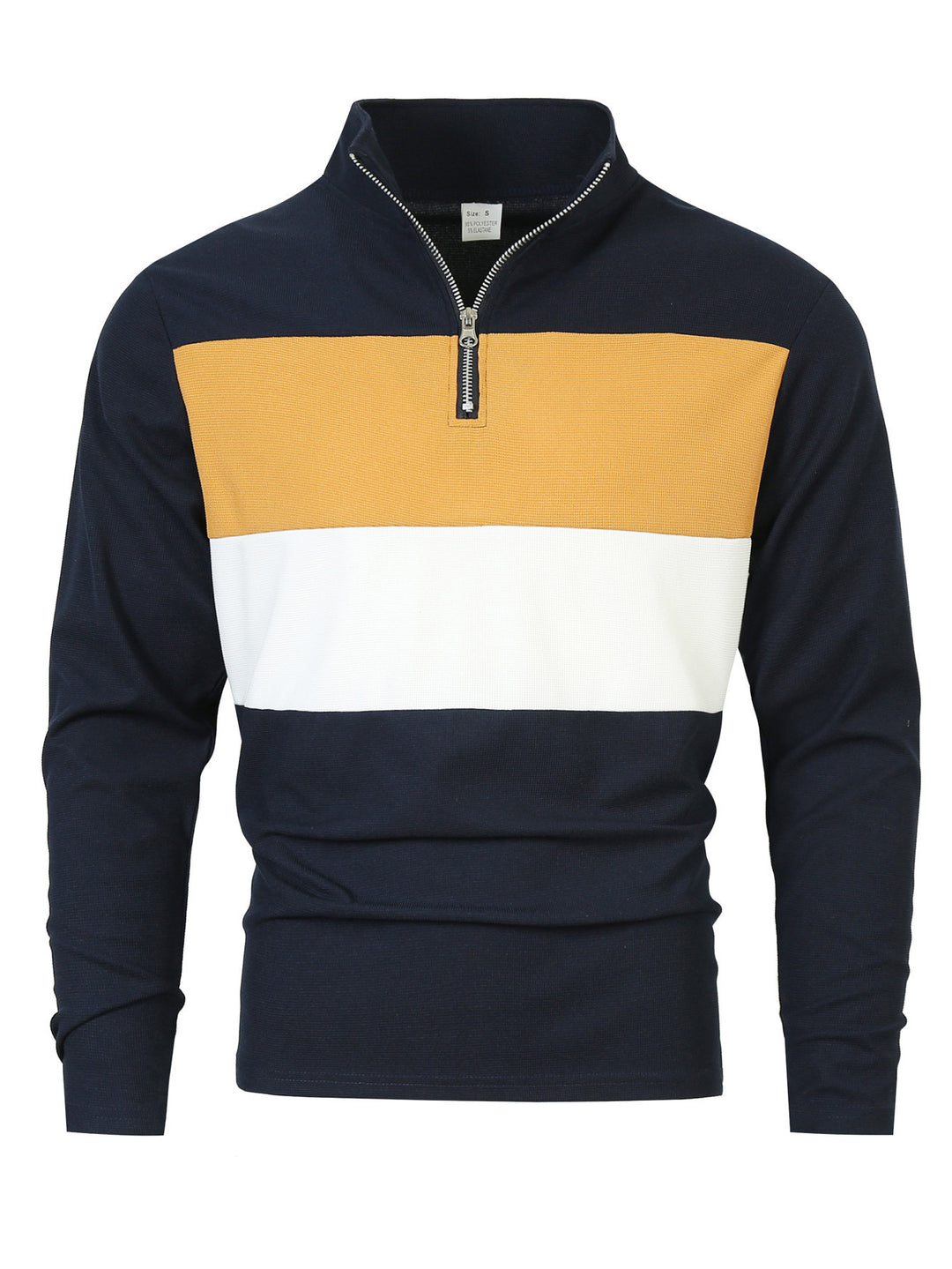 Herren Zip-Pullover mit modischem Farbschnitt und komfortablem Style Echoarchiv