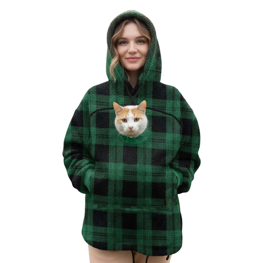 Damen Kapuzenpullover mit integrierter Katzenhöhle und extra weichem Fleece Echo Archiv