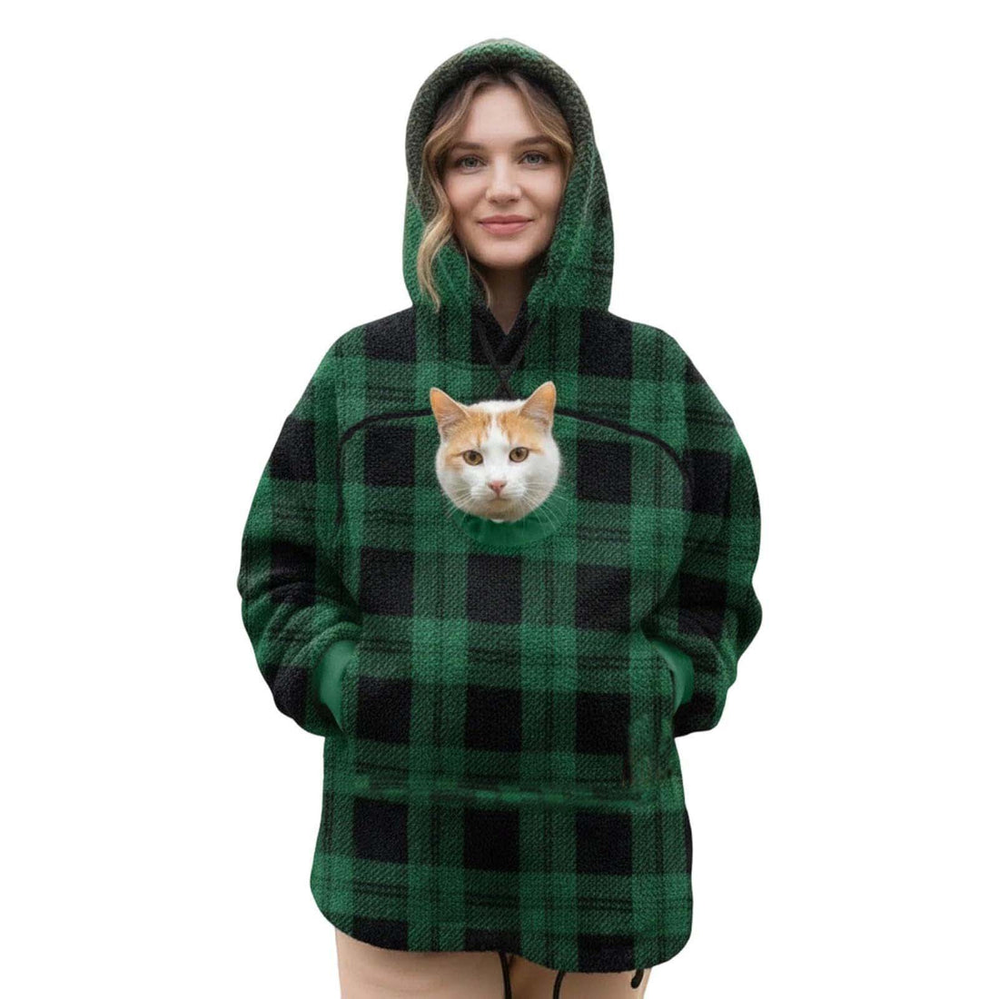 Damen Kapuzenpullover mit integrierter Katzenhöhle und extra weichem Fleece Echo Archiv