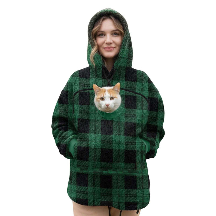 Damen Kapuzenpullover mit integrierter Katzenhöhle und extra weichem Fleece Echo Archiv