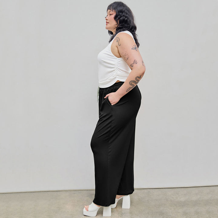 Damen weite Freizeithose mit elastischem Bund und praktischem Kordelzug Echo Archiv