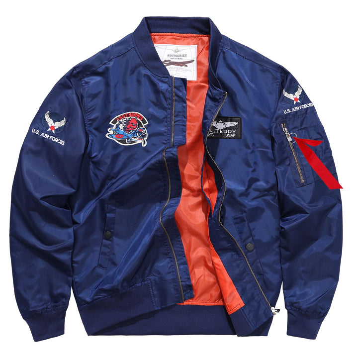 Men's military patch nylon pilot bomber jacket – Brevano