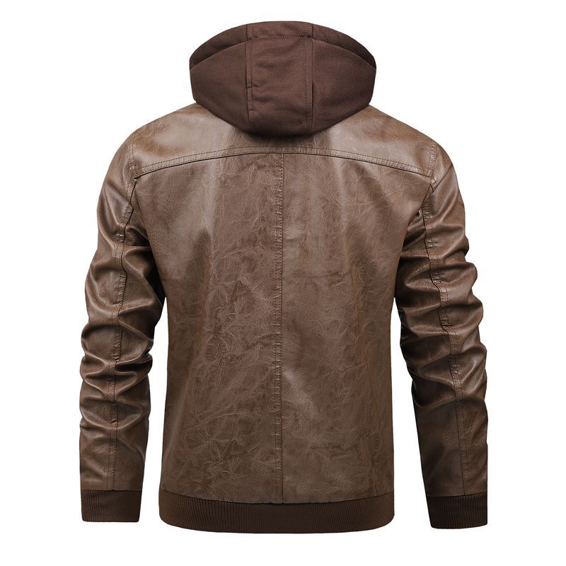 Herren Multifunktionale Lederjacke mit Kapuze Echo Archiv
