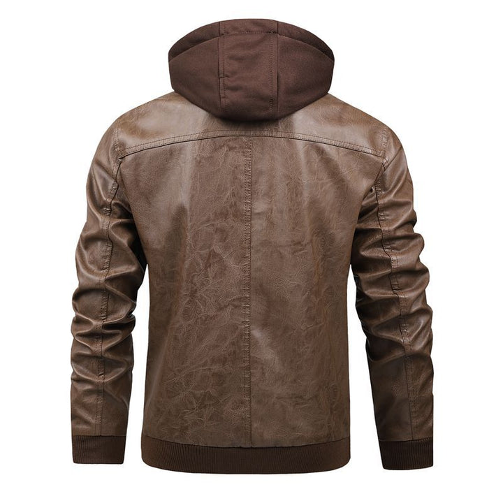 Herren Multifunktionale Lederjacke mit Kapuze Echo Archiv