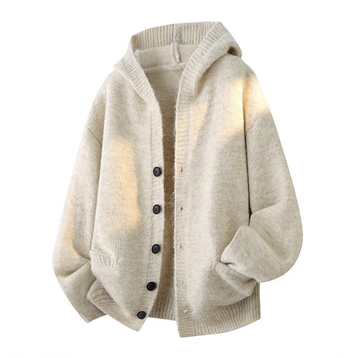 Herren Oversize-Strickcardigan mit Schalkragen, Knopfleiste und Eingrifftaschen Echo Archiv