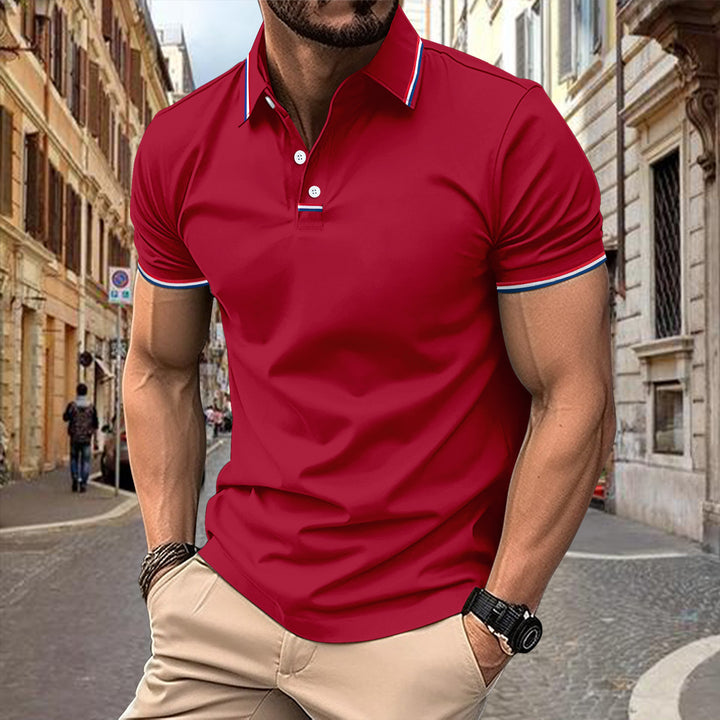 Herren modisches Poloshirt mit kontrastierenden Details Echoarchiv
