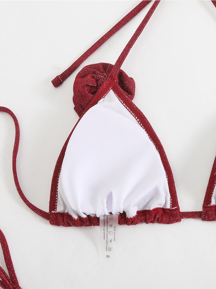 Damen Glitzernder Triangel-Bikini mit elegantem Wickelrock Echo Archiv