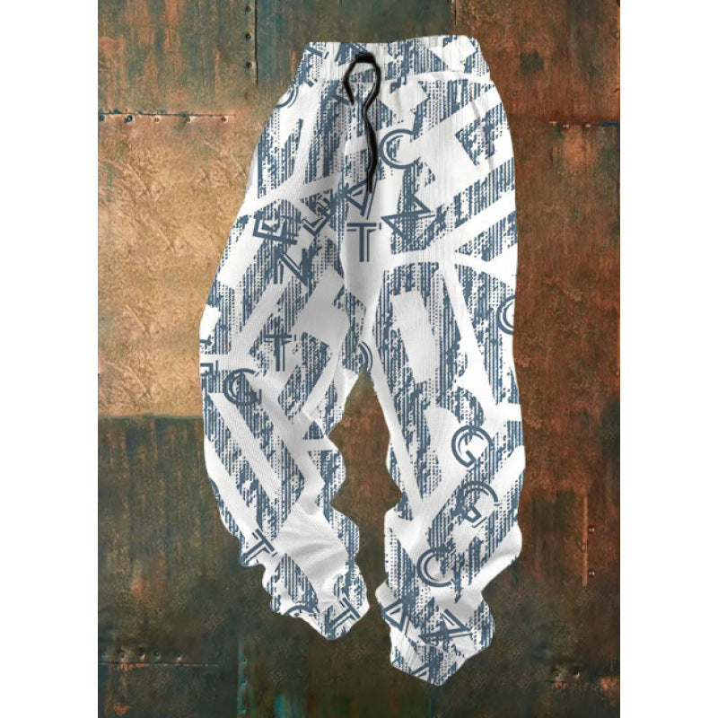 Damen Bequeme Freizeithose mit kreativem Druck Echoarchiv
