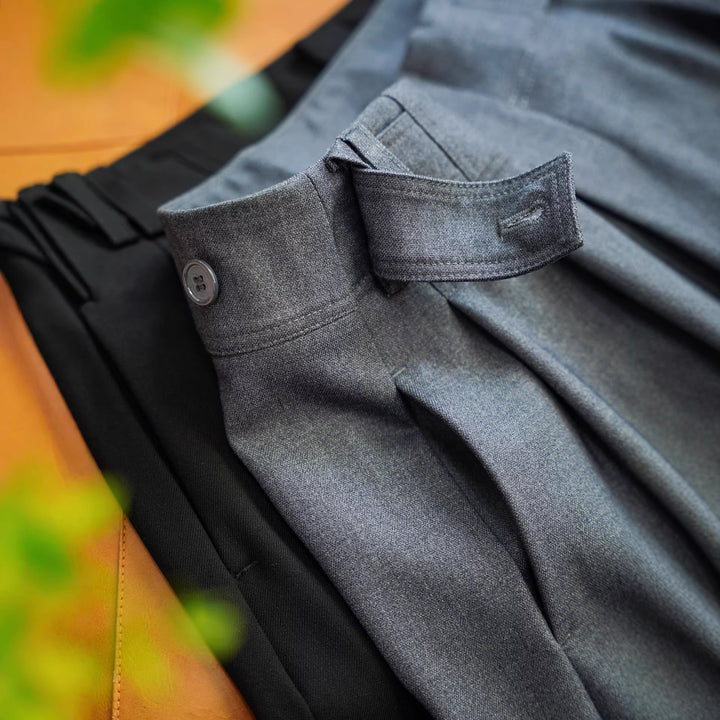 Damen Elegante und weit geschnittene Hochtaillierte Anzughose Echoarchiv