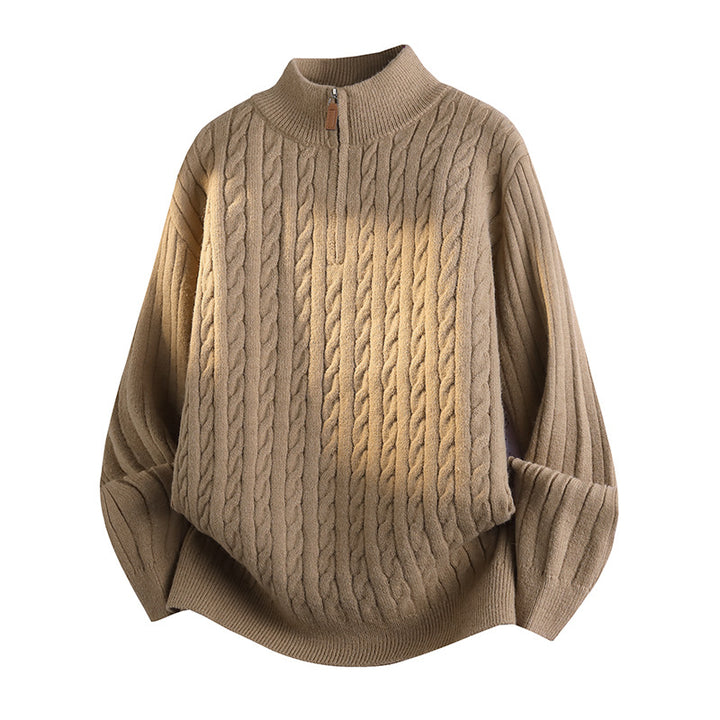 Damen Modischer Strickpullover mit Stehkragen und Reißverschluss Echo Archiv