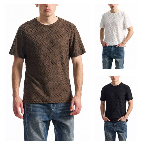 Herren T-Shirt mit strukturiertem Muster und lässiger Passform Echoarchiv