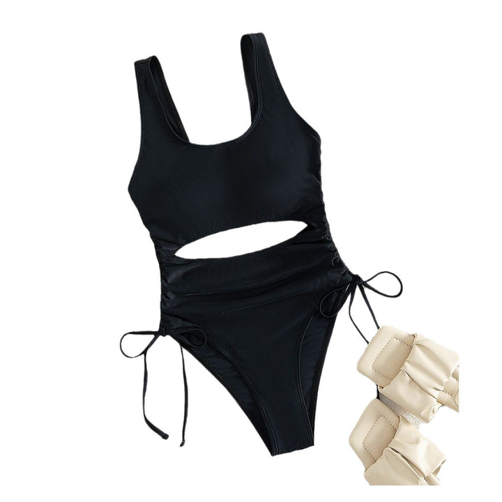 Damen Einteiliger Badeanzug mit raffiniertem Cut-Out und Schnürdetail Echo Archiv
