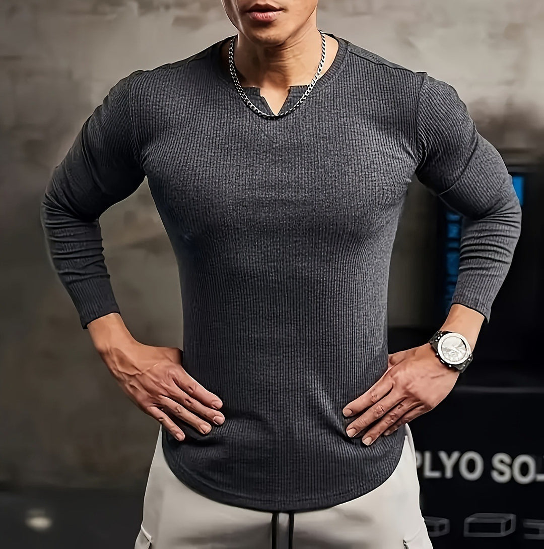 Herren Langarmshirt mit innovativer Rippstruktur Echoarchiv