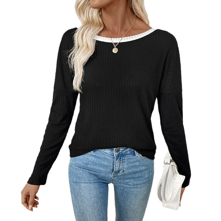 Damen Rückfreies Rippstrick-Longsleeve mit Zierschleifen Echoarchiv