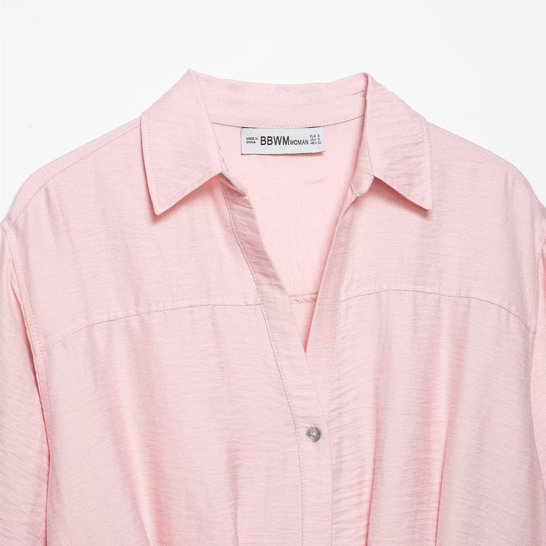 Damen kurzärmlige Bluse mit lässigem Schnitt und stylischem Kragen Echo Archiv