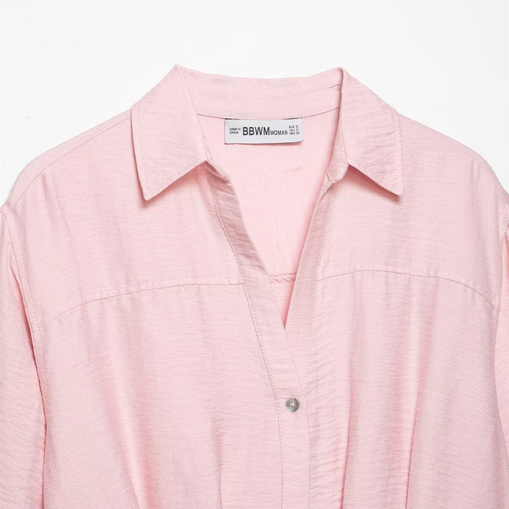 Damen kurzärmlige Bluse mit lässigem Schnitt und stylischem Kragen Echo Archiv