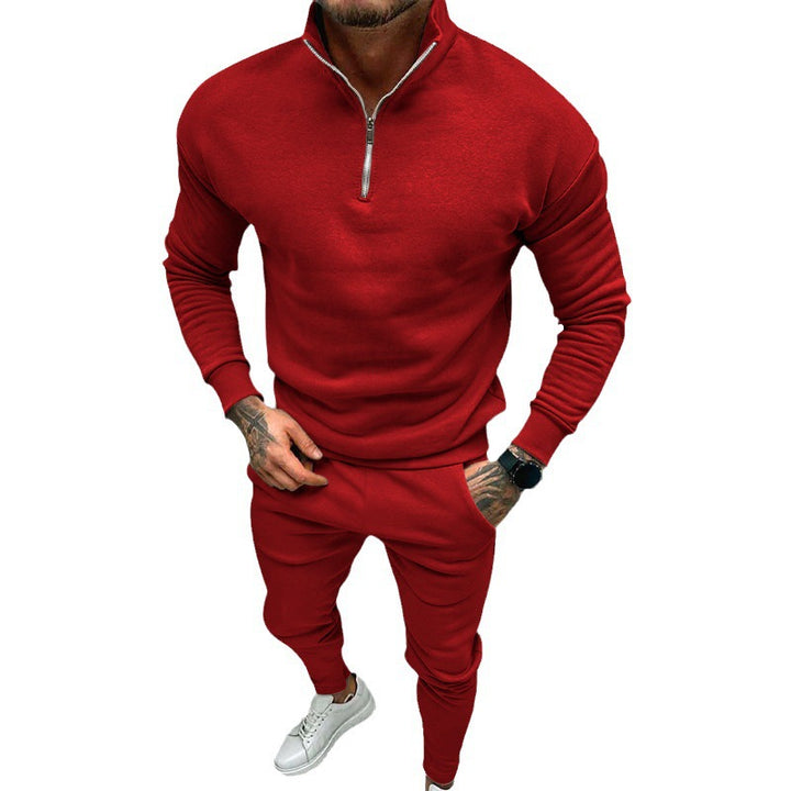 Herren Sportlicher Sweater mit Halbzip und elastischen Jogginghosen Echoarchiv