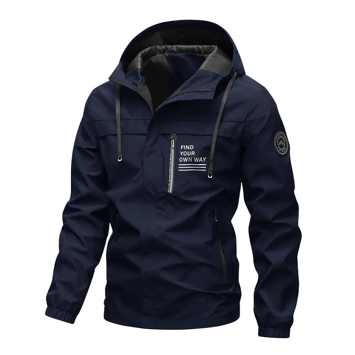 Herren Windbreaker Jacke mit hochschließendem Kragen und praktischen Taschen Echo Archiv