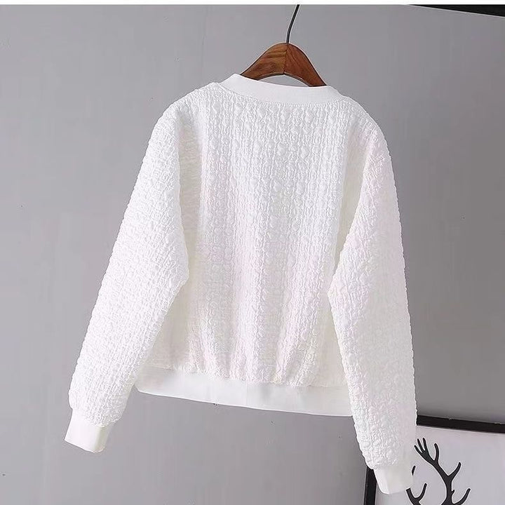 Damen Modische Boucle-Jacke mit Reißverschluss Echo Archiv