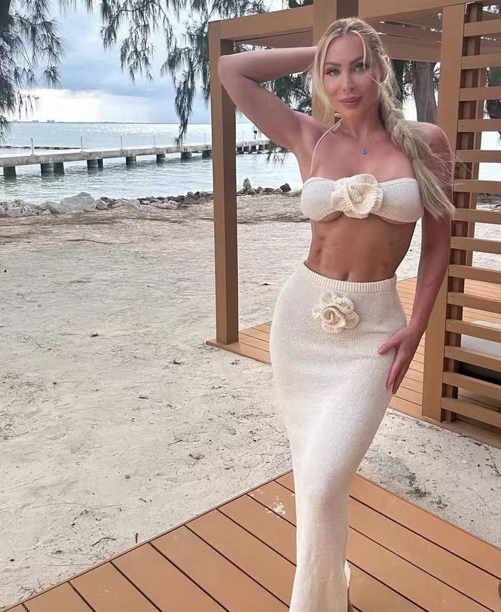 Damen Bandeau-Top und knitted Rock Set Echo Archiv