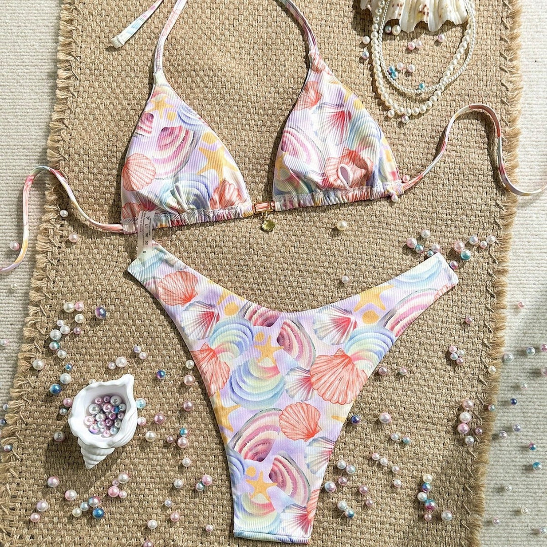 Damen Triangel-Bikini mit maritimen Muschel-Muster Echo Archiv