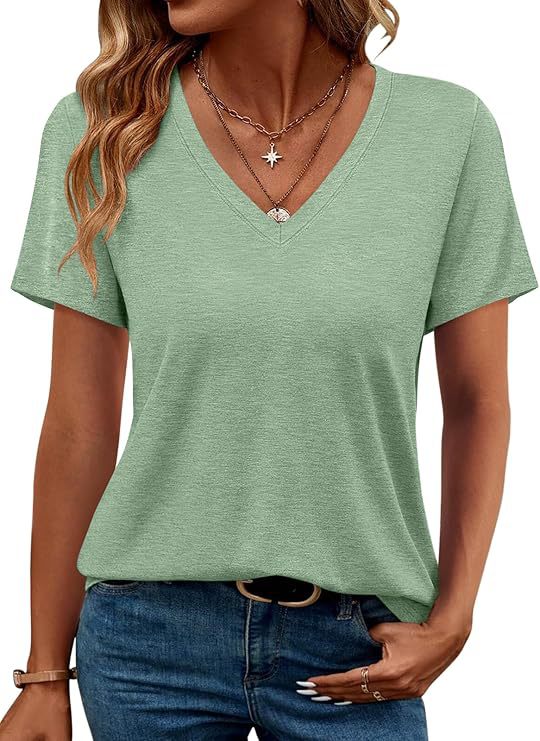 Damen V-Ausschnitt T-Shirt Aus Weichem Single Jersey Echoarchiv