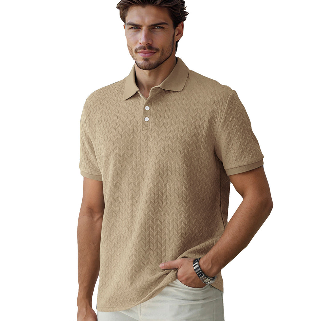 Herren Polohemd mit strukturiertem Design und hochwertigem Kragen Echoarchiv