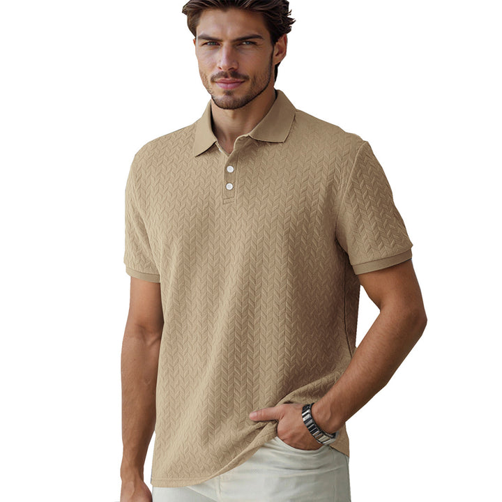 Herren Polohemd mit strukturiertem Design und hochwertigem Kragen Echoarchiv