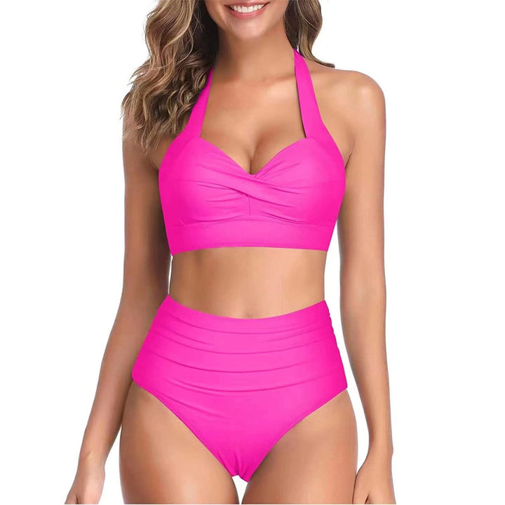 Damen Hochtailliertes Bikini-Set mit elegantem Oberteil und floralem Design Echo Archiv