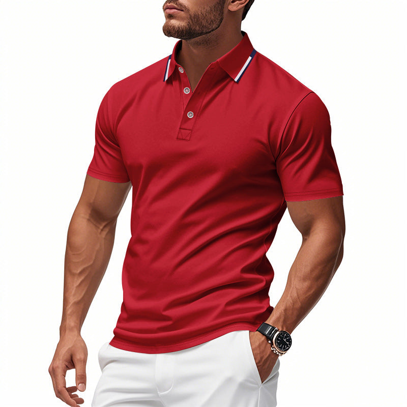 Herren Polo-Shirt mit modernem Kragen und atmungsaktiver Struktur – Cavello