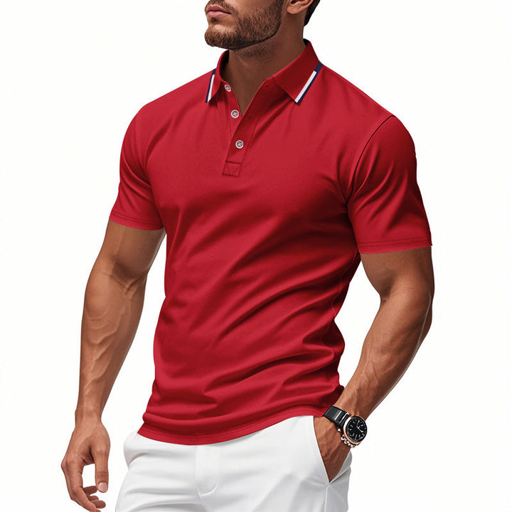 Herren Polo-Shirt mit modernem Kragen und atmungsaktiver Struktur – Cavello