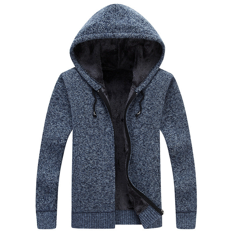 Herren bequeme Fleece-Jacke mit Kapuze und weichem Innenfutter Echoarchiv