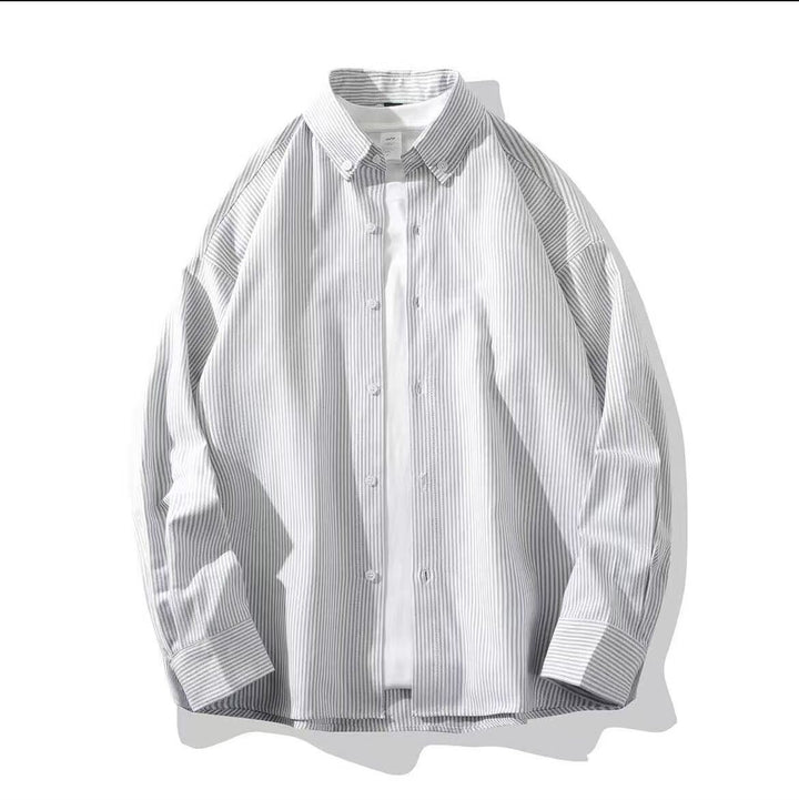 Herren Oversize Button-Down Hemd aus Baumwollmischung mit feinen Nadelstreifen Echoarchiv