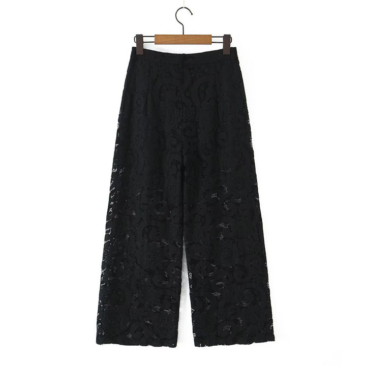 Damen Weite Spitzenhose mit hoher Taille und gefütterter Innenlage Echo Archiv