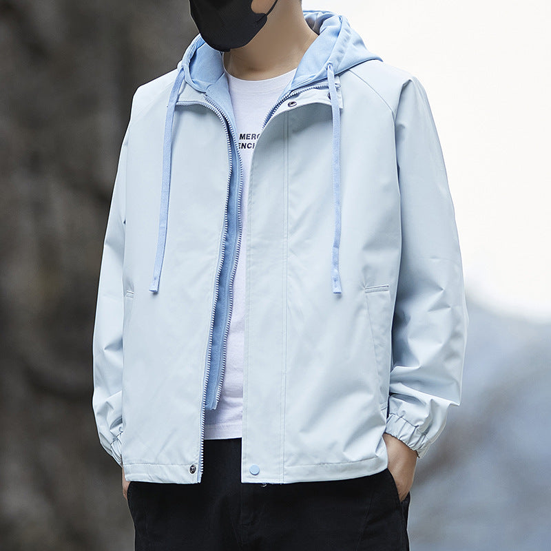 Herren Leichte Regenjacke mit verstellbarem Kapuzenkragen – Taviero