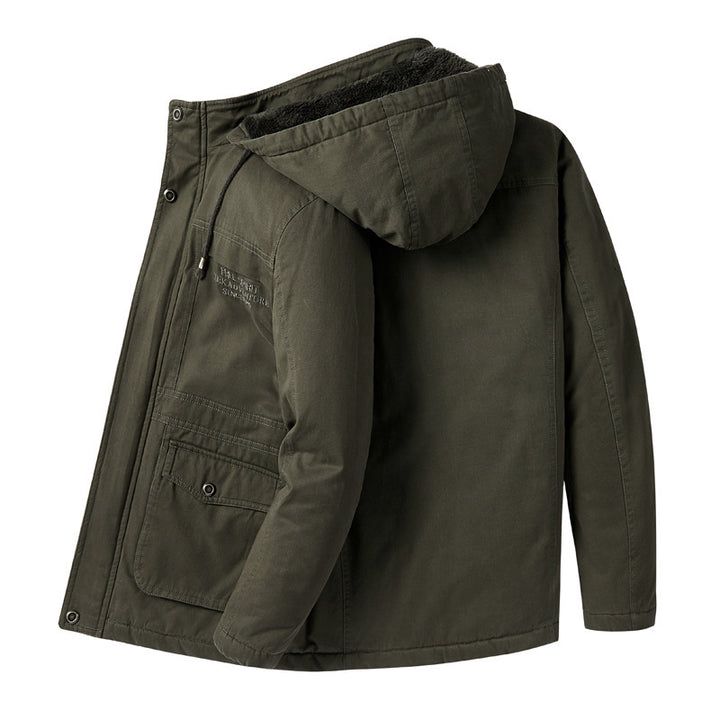 Herren Parka mit Teddyfutter, Kapuze und robuster Canvas-Außenschicht Echo Archiv