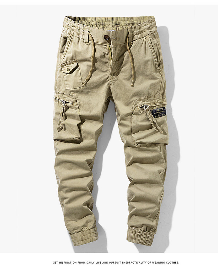 Herren Tapered-Utility-Cargohose mit elastischem Tunnelzugbund, großen Klapp­taschen und gerippten Bündchen Echo Archiv