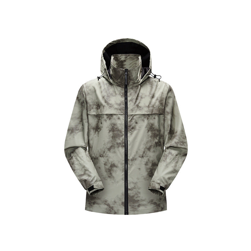 Herren Leichte wasserfeste Outdoorjacke mit verstellbarer Kapuze, getapten Nähten und Frontreißverschluss Echo Archiv