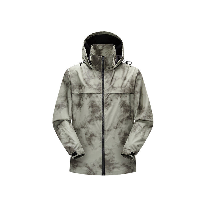 Herren Leichte wasserfeste Outdoorjacke mit verstellbarer Kapuze, getapten Nähten und Frontreißverschluss Echo Archiv