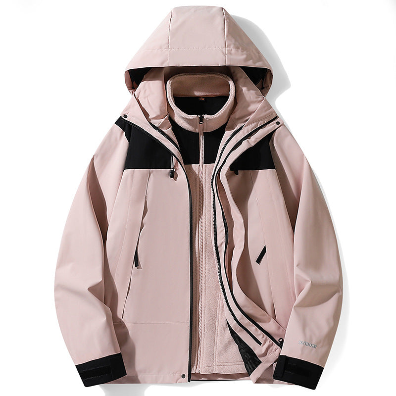 Damen multifunktionale Softshelljacke mit abnehmbaren Fleece-Futter, winddichtem Außenmaterial und verstellbarer Kapuze – Célinea